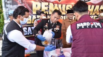 Polres Bireuen Musnahkan Barang Bukti Narkotika, 10.505,92 Gram Sabu dan 19.340 Gram Ganja Hasil Sitaan